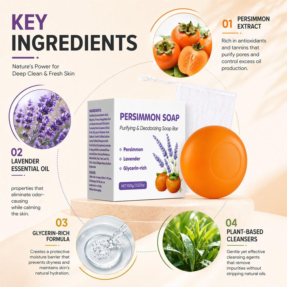 Persimmon lavender Soap Bar Pe - огляд і ціна Skincare Gentle