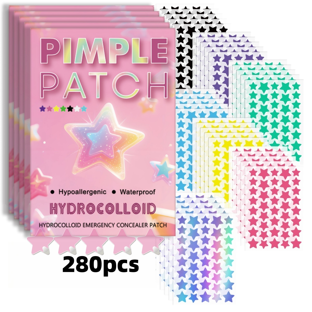 280pieces of multi-color star  - огляд і ціна Skincare Gentle