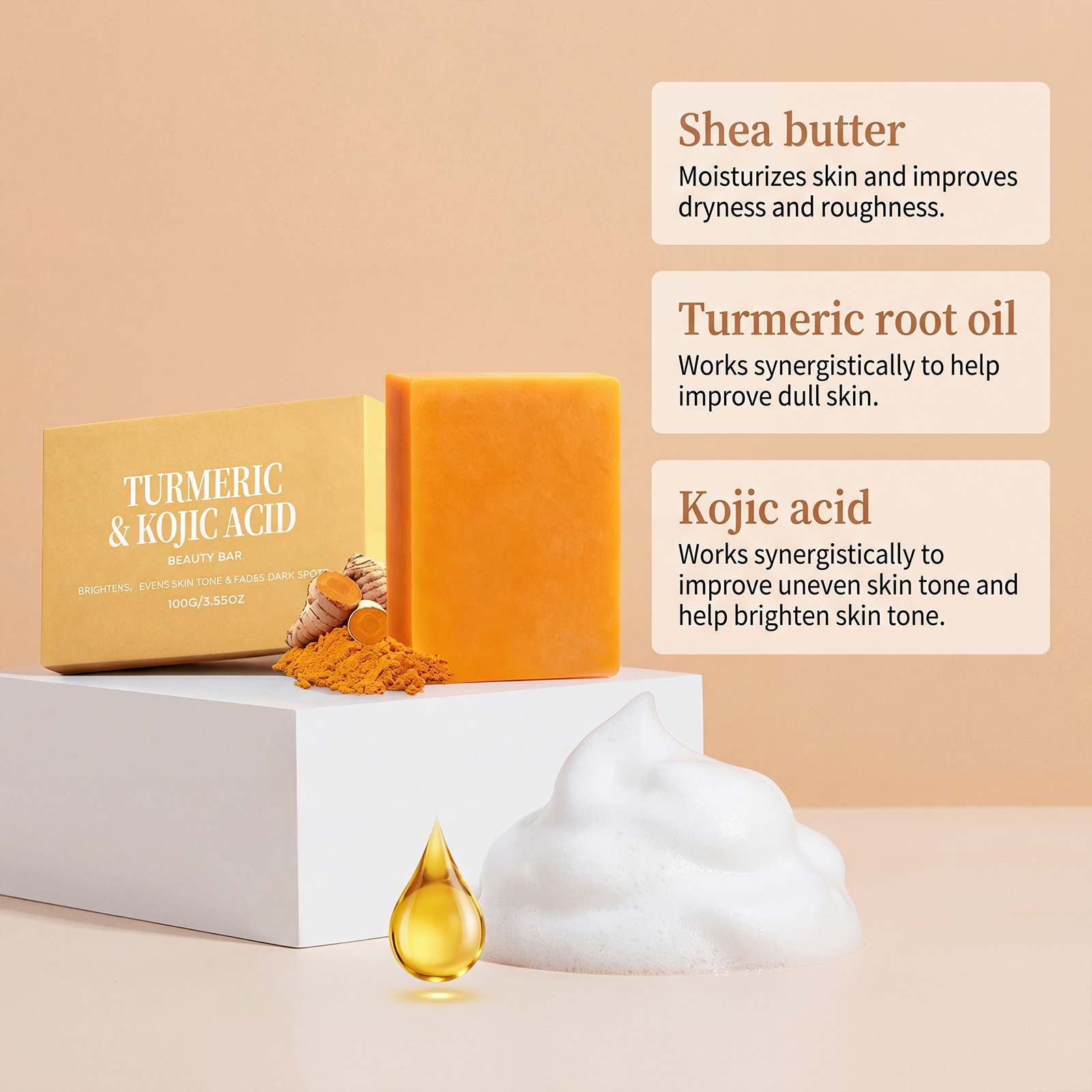 Turmeric Kojic Soap Exfoliatin - огляд і ціна Kojic Acid Soap