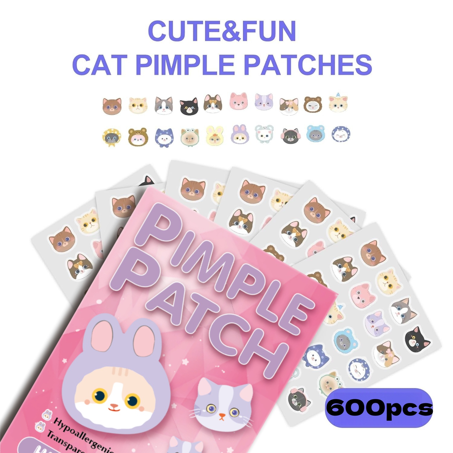 600pcs Cartoon acne patch, cut - огляд і ціна Skincare Gentle